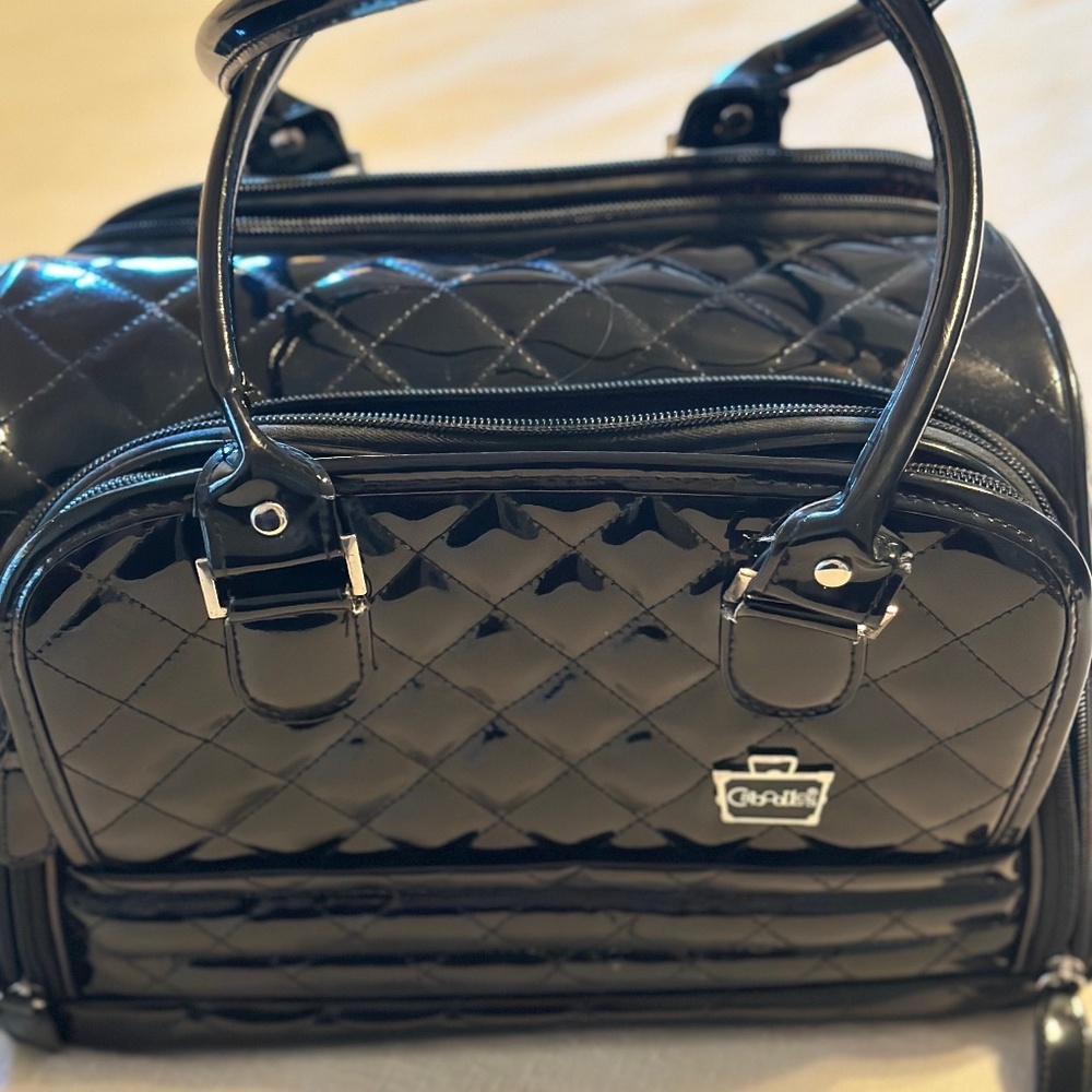 Caboodles Black Patent Travel Makeup Toiletry Case